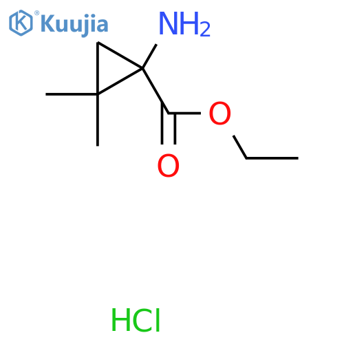 Ethyl 1-amino-2,2-dimethylcyclopropane-1-carboxylate hydrochloride structure