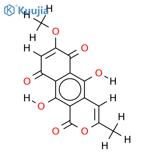 5,10-dihydroxy-7-methoxy-3-methyl-1H-naphtho--pyran-1,6,9-trione structure