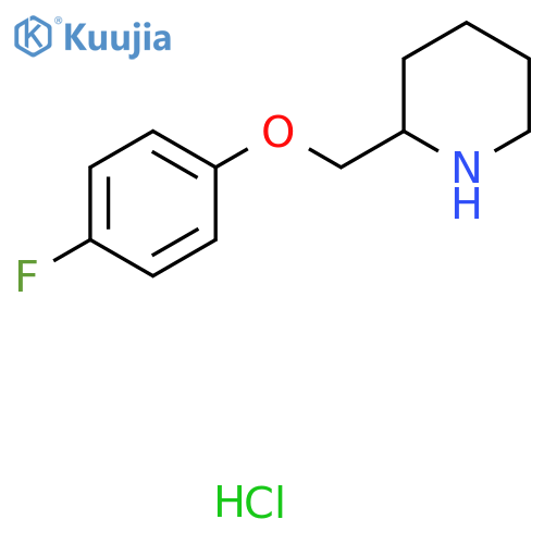 2-((4-fluorophenoxy)methyl)piperidine hydrochloride structure