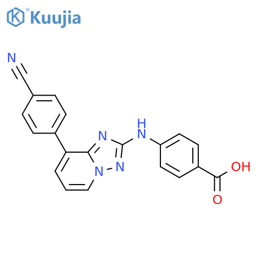 4-((8-(4-Cyanophenyl)-[1,2,4]triazolo[1,5-a]pyridin-2-yl)amino)benzoic acid structure