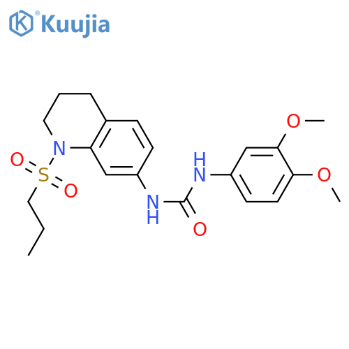 1-(3,4-dimethoxyphenyl)-3-1-(propane-1-sulfonyl)-1,2,3,4-tetrahydroquinolin-7-ylurea structure