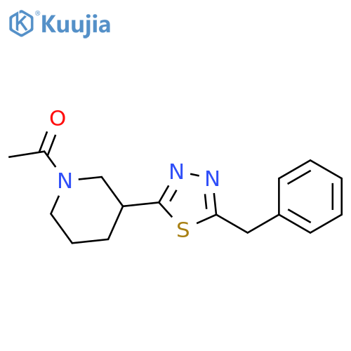 1-3-(5-benzyl-1,3,4-thiadiazol-2-yl)piperidin-1-ylethan-1-one structure