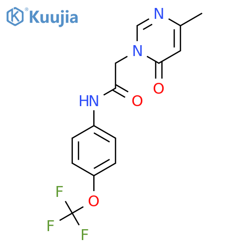 2-(4-methyl-6-oxo-1,6-dihydropyrimidin-1-yl)-N-4-(trifluoromethoxy)phenylacetamide structure