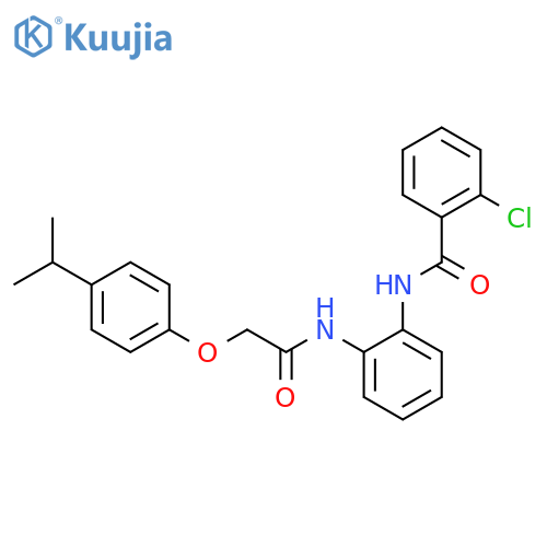 2-chloro-N-(2-{2-4-(propan-2-yl)phenoxyacetamido}phenyl)benzamide structure