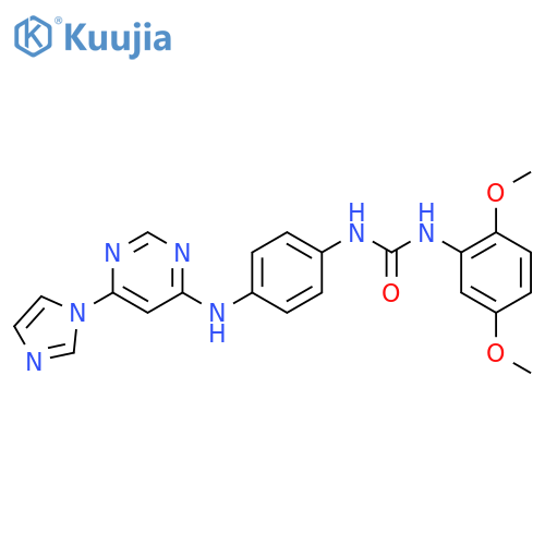 3-(2,5-dimethoxyphenyl)-1-(4-{6-(1H-imidazol-1-yl)pyrimidin-4-ylamino}phenyl)urea structure