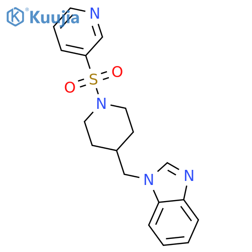 1-{[1-(pyridine-3-sulfonyl)piperidin-4-yl]methyl}-1H-1,3-benzodiazole structure