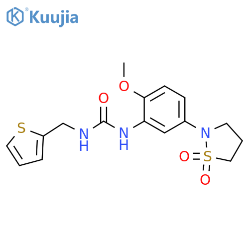 1-5-(1,1-dioxo-1lambda6,2-thiazolidin-2-yl)-2-methoxyphenyl-3-(thiophen-2-yl)methylurea structure