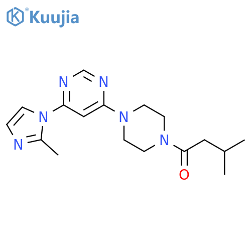 3-methyl-1-{4-6-(2-methyl-1H-imidazol-1-yl)pyrimidin-4-ylpiperazin-1-yl}butan-1-one structure