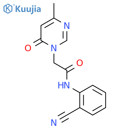 N-(2-cyanophenyl)-2-(4-methyl-6-oxo-1,6-dihydropyrimidin-1-yl)acetamide structure