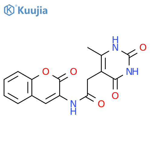 2-(6-methyl-2,4-dioxo-1,2,3,4-tetrahydropyrimidin-5-yl)-N-(2-oxo-2H-chromen-3-yl)acetamide structure