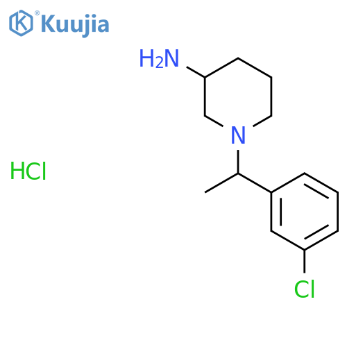 1-(1-(3-Chlorophenyl)ethyl)piperidin-3-amine hydrochloride structure