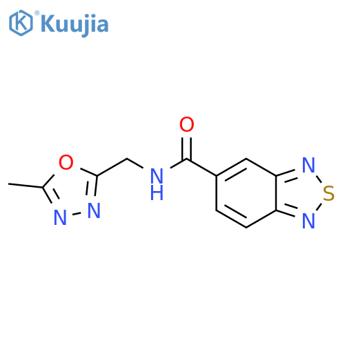 N-(5-methyl-1,3,4-oxadiazol-2-yl)methyl-2,1,3-benzothiadiazole-5-carboxamide structure