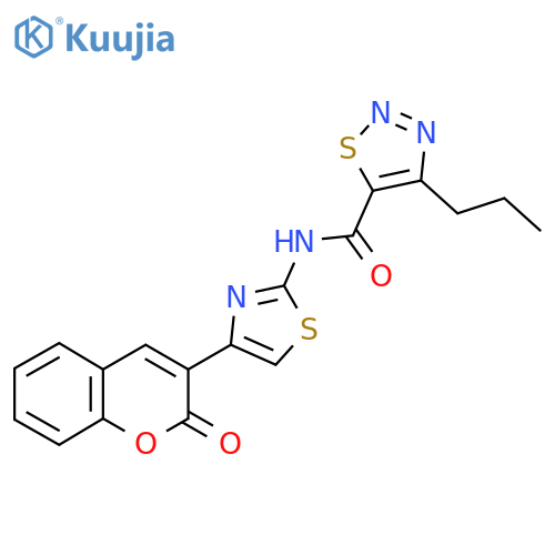 N-4-(2-oxo-2H-chromen-3-yl)-1,3-thiazol-2-yl-4-propyl-1,2,3-thiadiazole-5-carboxamide structure