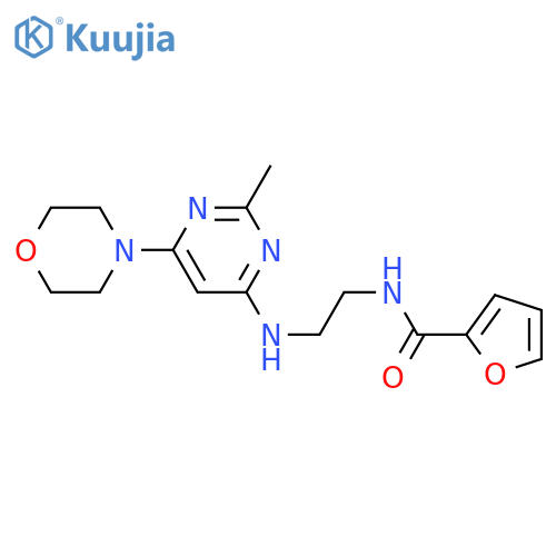 N-(2-{2-methyl-6-(morpholin-4-yl)pyrimidin-4-ylamino}ethyl)furan-2-carboxamide structure