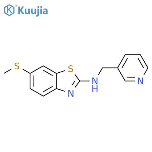 6-(methylsulfanyl)-N-[(pyridin-3-yl)methyl]-1,3-benzothiazol-2-amine structure