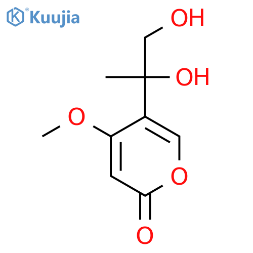 2H-Pyran-2-one, 5-(1,2-dihydroxy-1-methylethyl)-4-methoxy-, (-)- structure