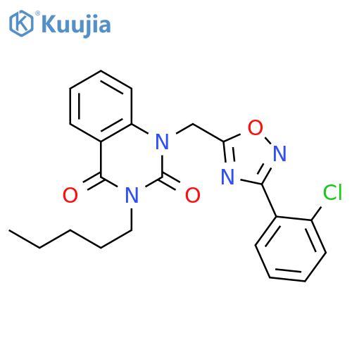 1-{[3-(2-chlorophenyl)-1,2,4-oxadiazol-5-yl]methyl}-3-pentyl-1,2,3,4-tetrahydroquinazoline-2,4-dione structure