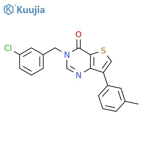 3-[(3-chlorophenyl)methyl]-7-(3-methylphenyl)-3H,4H-thieno[3,2-d]pyrimidin-4-one structure