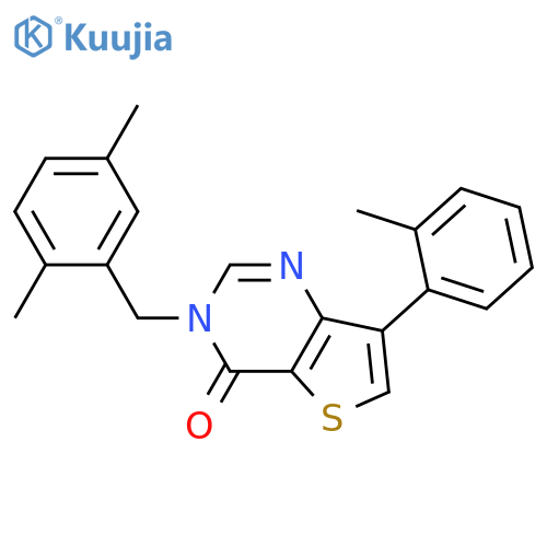 3-[(2,5-dimethylphenyl)methyl]-7-(2-methylphenyl)-3H,4H-thieno[3,2-d]pyrimidin-4-one structure