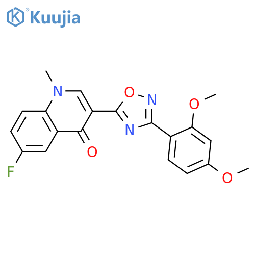 3-[3-(2,4-dimethoxyphenyl)-1,2,4-oxadiazol-5-yl]-6-fluoro-1-methyl-1,4-dihydroquinolin-4-one structure