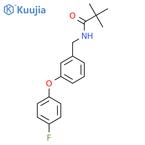 N-{3-(4-fluorophenoxy)phenylmethyl}-2,2-dimethylpropanamide structure