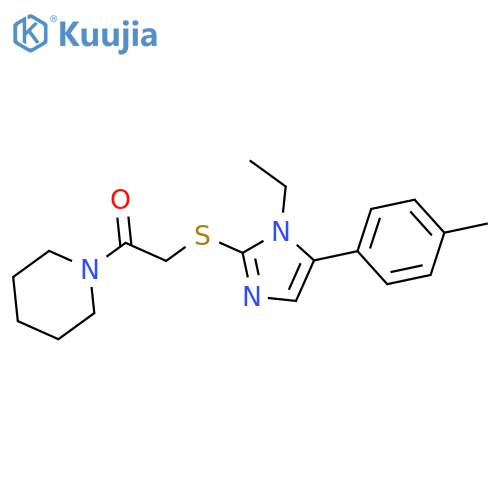 2-[[1-Ethyl-5-(4-methylphenyl)-1H-imidazol-2-yl]thio]-1-(1-piperidinyl)ethanone structure