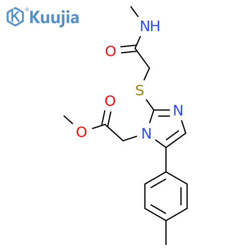 methyl 2-(2-{[(methylcarbamoyl)methyl]sulfanyl}-5-(4-methylphenyl)-1H-imidazol-1-yl)acetate structure