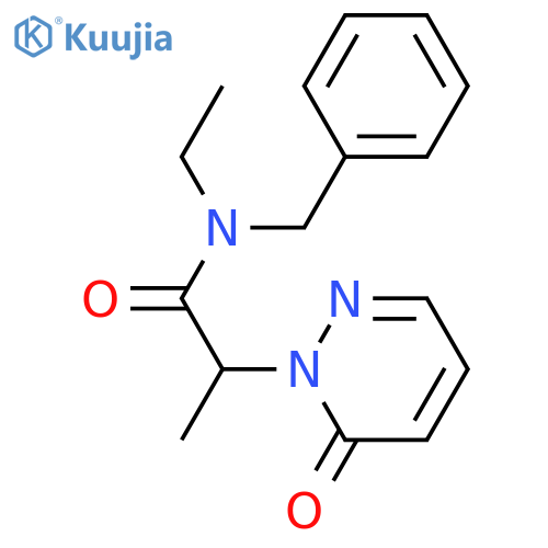N-benzyl-N-ethyl-2-(6-oxo-1,6-dihydropyridazin-1-yl)propanamide structure