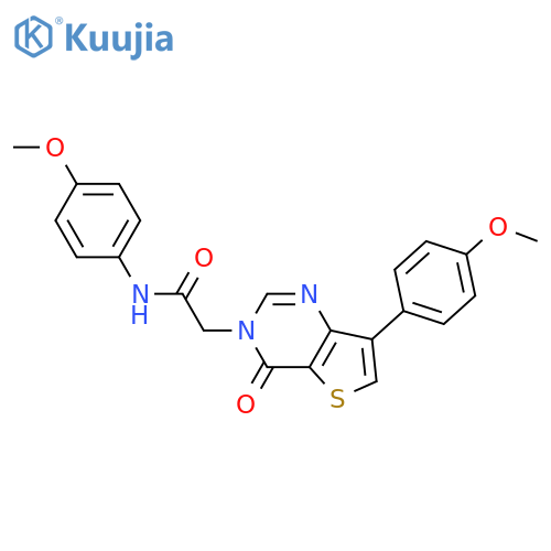 N-(4-methoxyphenyl)-2-[7-(4-methoxyphenyl)-4-oxo-3H,4H-thieno[3,2-d]pyrimidin-3-yl]acetamide structure