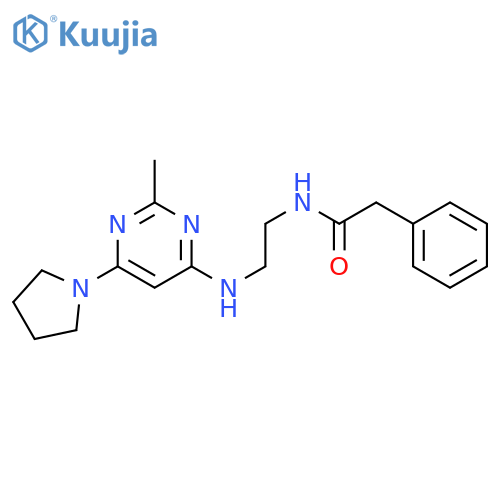 N-(2-{[2-methyl-6-(pyrrolidin-1-yl)pyrimidin-4-yl]amino}ethyl)-2-phenylacetamide structure