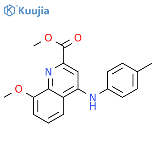 methyl 8-methoxy-4-[(4-methylphenyl)amino]quinoline-2-carboxylate structure