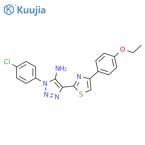 1-(4-chlorophenyl)-4-[4-(4-ethoxyphenyl)-1,3-thiazol-2-yl]-1H-1,2,3-triazol-5-amine structure