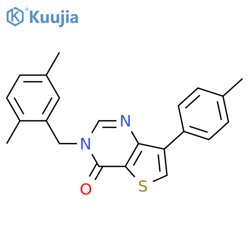 3-[(2,5-dimethylphenyl)methyl]-7-(4-methylphenyl)-3H,4H-thieno[3,2-d]pyrimidin-4-one structure