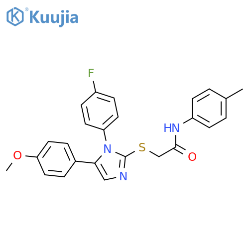 2-{[1-(4-fluorophenyl)-5-(4-methoxyphenyl)-1H-imidazol-2-yl]sulfanyl}-N-(4-methylphenyl)acetamide structure