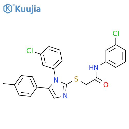 N-(3-chlorophenyl)-2-{[1-(3-chlorophenyl)-5-(4-methylphenyl)-1H-imidazol-2-yl]sulfanyl}acetamide structure