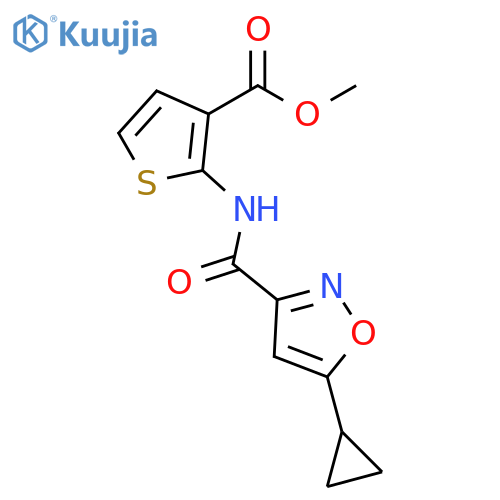 methyl 2-(5-cyclopropyl-1,2-oxazole-3-amido)thiophene-3-carboxylate structure