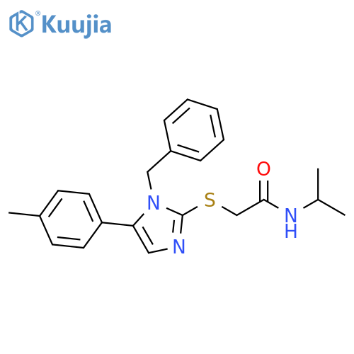 2-{[1-benzyl-5-(4-methylphenyl)-1H-imidazol-2-yl]sulfanyl}-N-(propan-2-yl)acetamide structure