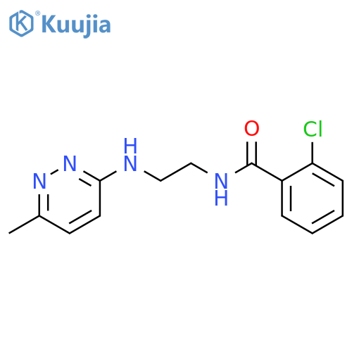 2-chloro-N-{2-(6-methylpyridazin-3-yl)aminoethyl}benzamide structure