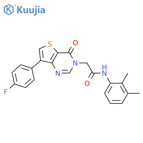 N-(2,3-dimethylphenyl)-2-[7-(4-fluorophenyl)-4-oxo-3H,4H-thieno[3,2-d]pyrimidin-3-yl]acetamide structure