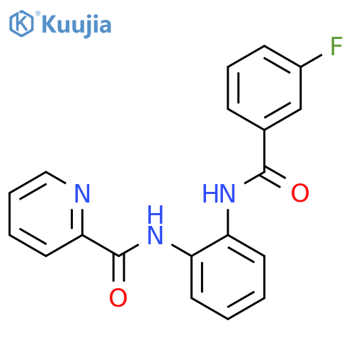 N-2-(3-fluorobenzamido)phenylpyridine-2-carboxamide structure