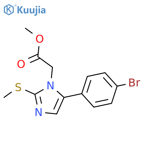 methyl 2-[5-(4-bromophenyl)-2-(methylsulfanyl)-1H-imidazol-1-yl]acetate structure