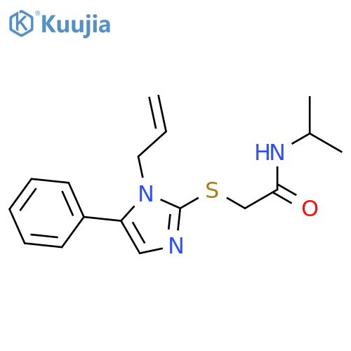 2-{[5-phenyl-1-(prop-2-en-1-yl)-1H-imidazol-2-yl]sulfanyl}-N-(propan-2-yl)acetamide structure