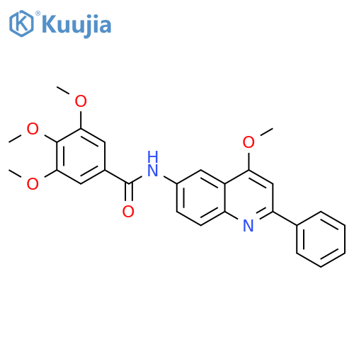 3,4,5-trimethoxy-N-(4-methoxy-2-phenylquinolin-6-yl)benzamide structure