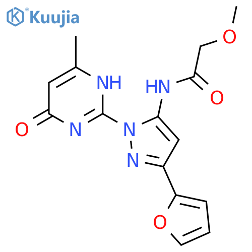 N-3-(furan-2-yl)-1-(4-methyl-6-oxo-1,6-dihydropyrimidin-2-yl)-1H-pyrazol-5-yl-2-methoxyacetamide structure