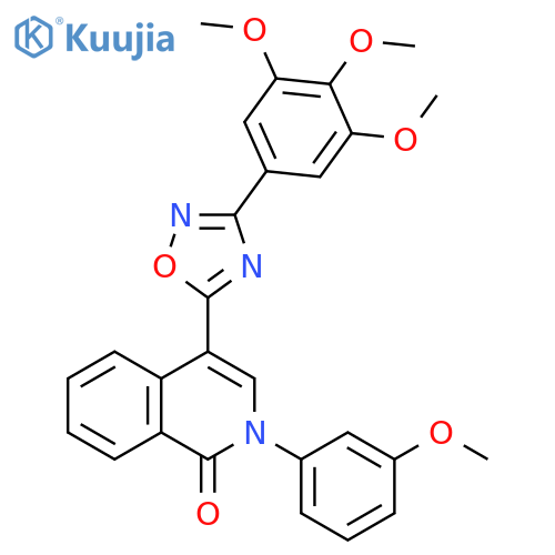 2-(3-methoxyphenyl)-4-[3-(3,4,5-trimethoxyphenyl)-1,2,4-oxadiazol-5-yl]-1,2-dihydroisoquinolin-1-one structure
