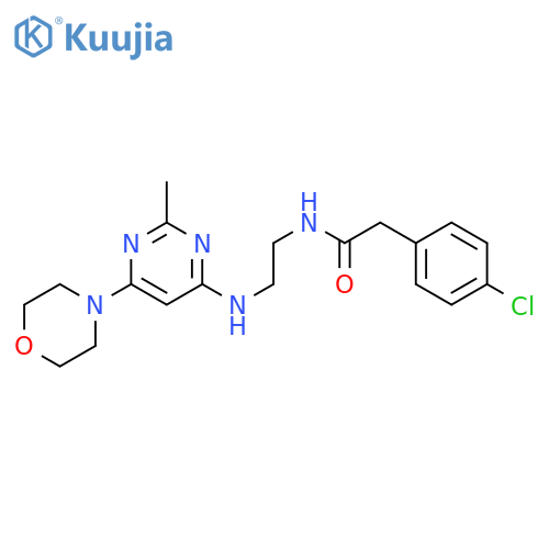 2-(4-chlorophenyl)-N-(2-{[2-methyl-6-(morpholin-4-yl)pyrimidin-4-yl]amino}ethyl)acetamide structure
