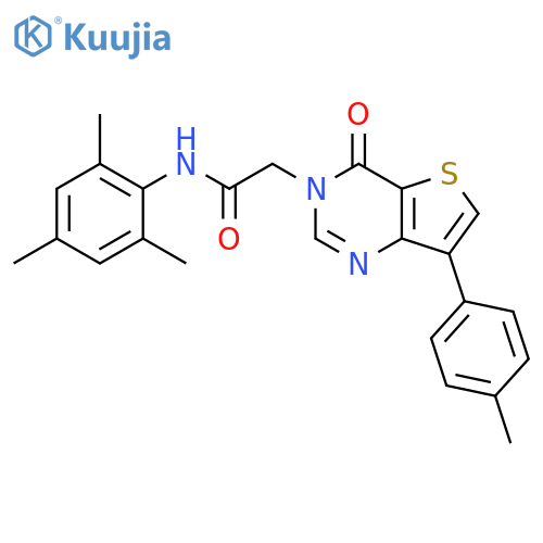 2-[7-(4-methylphenyl)-4-oxo-3H,4H-thieno[3,2-d]pyrimidin-3-yl]-N-(2,4,6-trimethylphenyl)acetamide structure