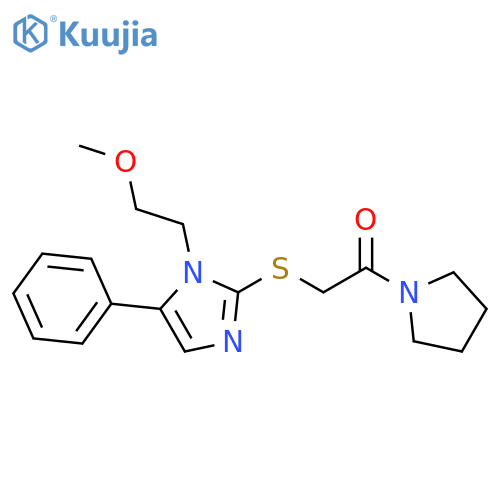 2-{[1-(2-methoxyethyl)-5-phenyl-1H-imidazol-2-yl]sulfanyl}-1-(pyrrolidin-1-yl)ethan-1-one structure