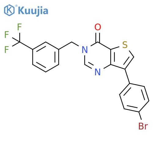 7-(4-bromophenyl)-3-{[3-(trifluoromethyl)phenyl]methyl}-3H,4H-thieno[3,2-d]pyrimidin-4-one structure