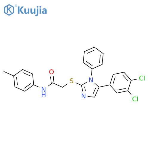 2-{[5-(3,4-dichlorophenyl)-1-phenyl-1H-imidazol-2-yl]sulfanyl}-N-(4-methylphenyl)acetamide structure